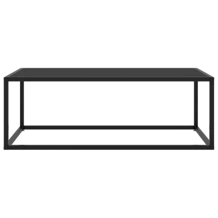 Table basse Noir avec verre noir 100x50x35 cm 2
