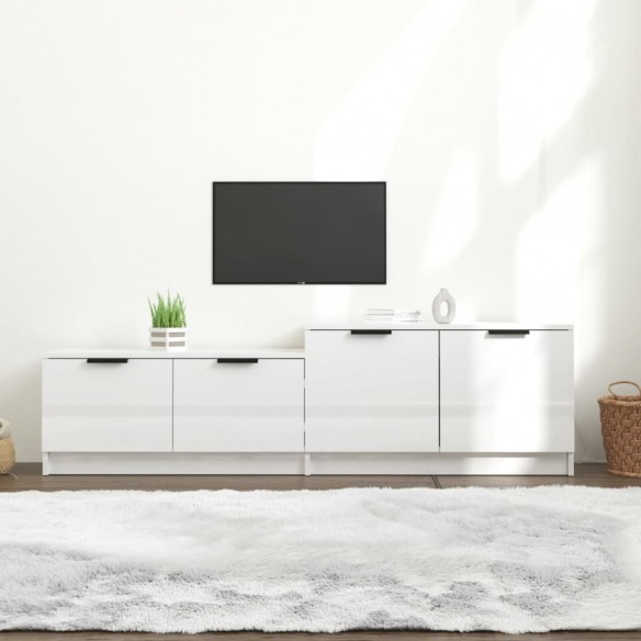 Meuble TV Blanc brillant 158,5x36x45 cm 