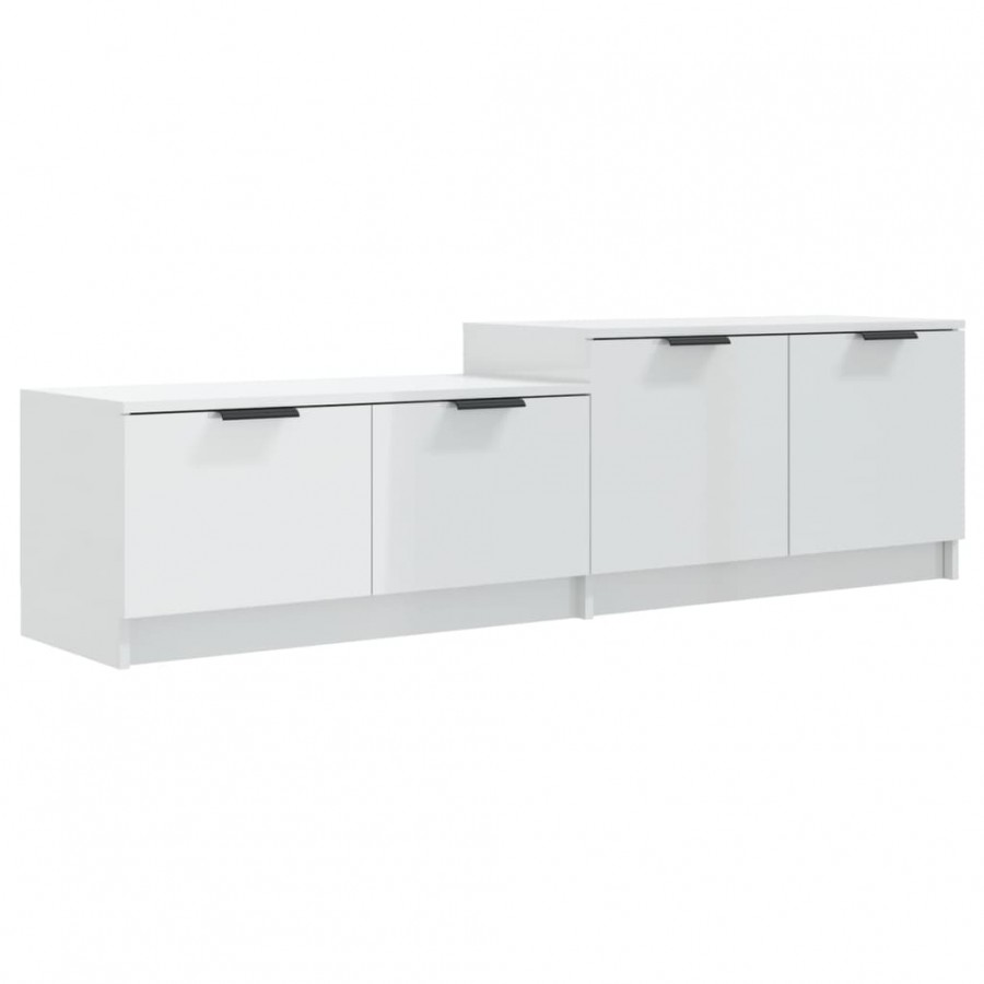 Meuble TV Blanc brillant 158,5x36x45 cm 