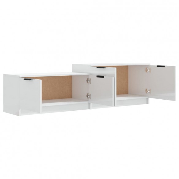 Meuble TV Blanc brillant 158,5x36x45 cm 