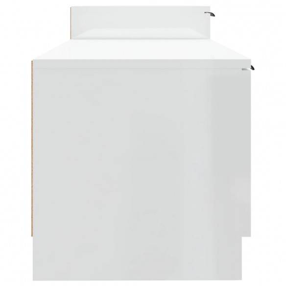 Meuble TV Blanc brillant 158,5x36x45 cm 