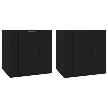 Meubles TV muraux 2 pcs Noir 40x34,5x40 cm 2