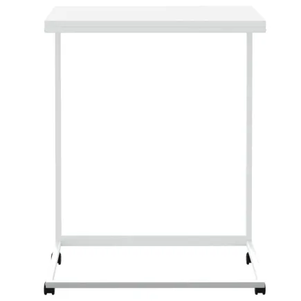 Table d'appoint avec roues Blanc 55x35x70 cm  2