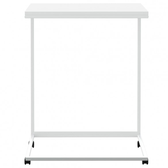 Table d'appoint avec roues Blanc 55x35x70 cm  Table d'appoint avec roues Blanc 55x35x70 cm