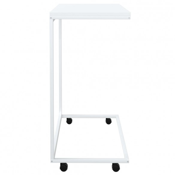 Table d'appoint avec roues Blanc 55x35x70 cm  Table d'appoint avec roues Blanc 55x35x70 cm