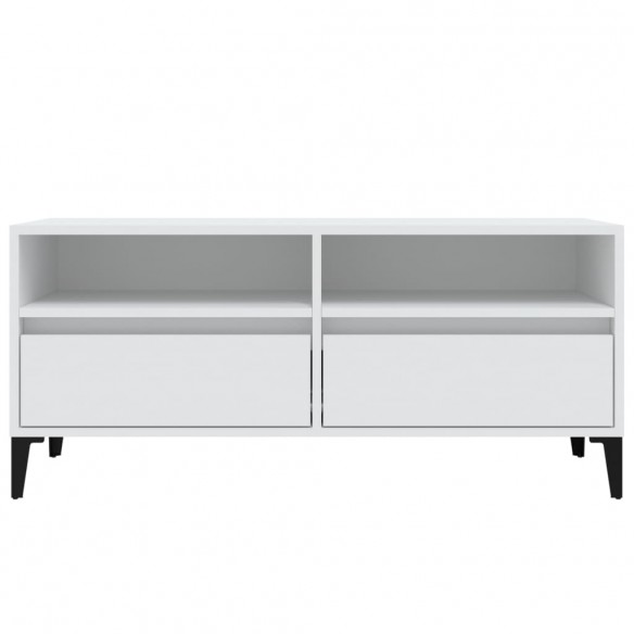 Meuble TV blanc 100x34,5x44,5 cm bois d'ingénierie