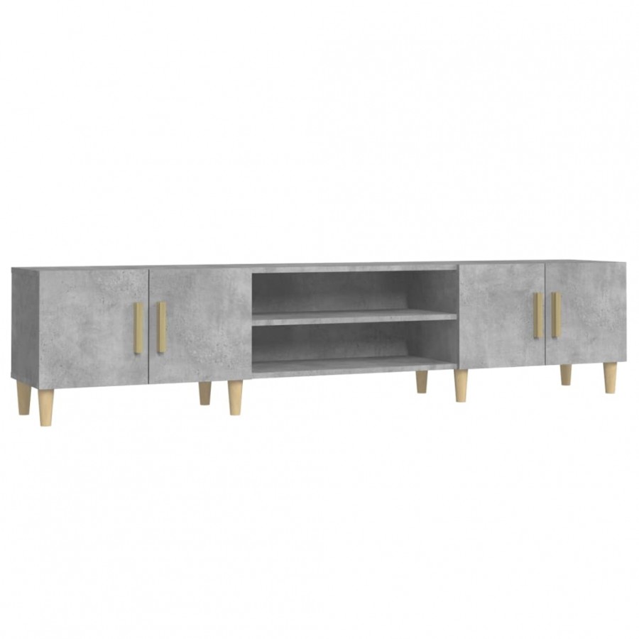 Meuble TV gris béton 180x31,5x40 cm bois d'ingénierie