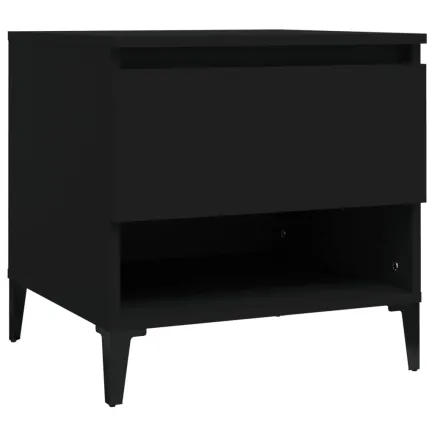 Table d'appoint Noir 50x46x50 cm Bois d’ingénierie 2