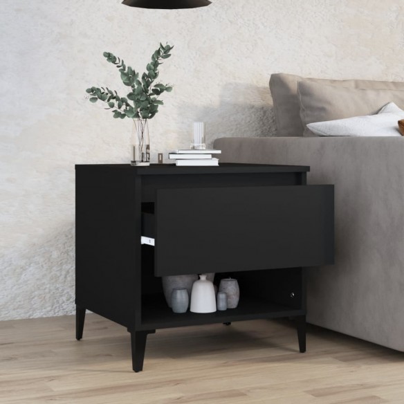 Table d'appoint Noir 50x46x50 cm Bois d’ingénierie Table d'appoint Noir 50x46x50 cm Bois d’ingénierie
