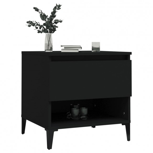 Table d'appoint Noir 50x46x50 cm Bois d’ingénierie Table d'appoint Noir 50x46x50 cm Bois d’ingénierie