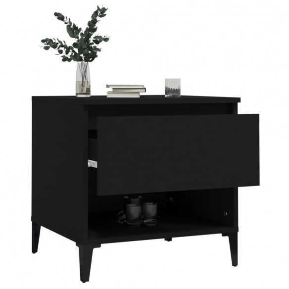 Table d'appoint Noir 50x46x50 cm Bois d’ingénierie Table d'appoint Noir 50x46x50 cm Bois d’ingénierie