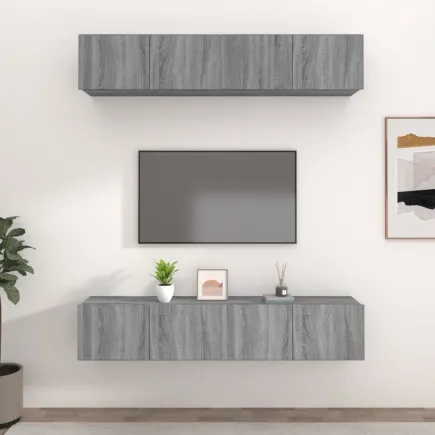 Meubles TV 4 pcs Sonoma gris 80x30x30 cm