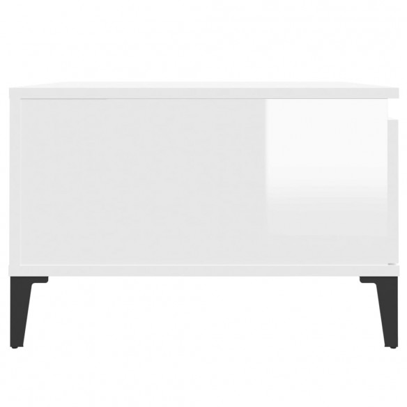 Table basse blanc brillant 55x55x36,5 cm bois d'ingénierie