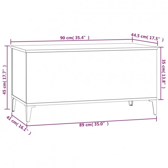 Table basse Blanc brillant 90x44,5x45 cm 