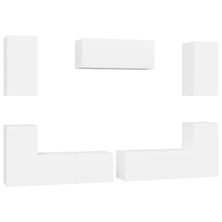 Ensemble de meubles TV 7 pcs Blanc  2
