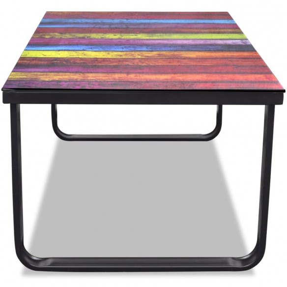 Table basse avec impression d'arc-en-ciel Dessus en verre Table basse avec impression d'arc-en-ciel Dessus en verre