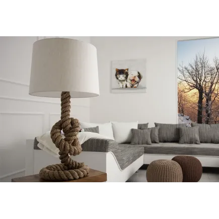 lampe à poser de 85 cm en lin couleur écrue 2