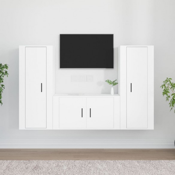 Ensemble de meubles TV 3 pcs Blanc 