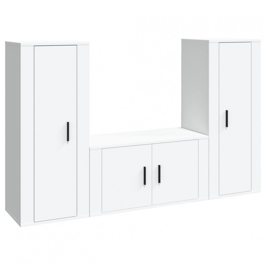Ensemble de meubles TV 3 pcs Blanc 