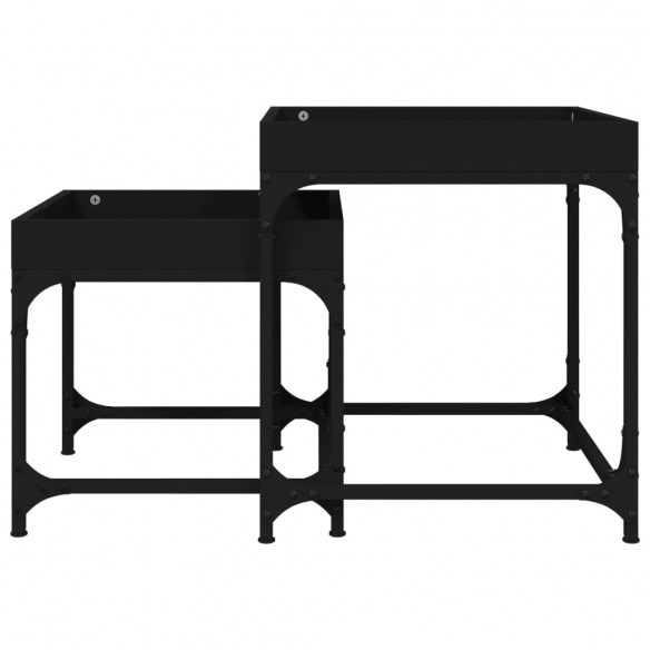 Tables d'appoint 2 pcs Noir  Tables d'appoint 2 pcs Noir