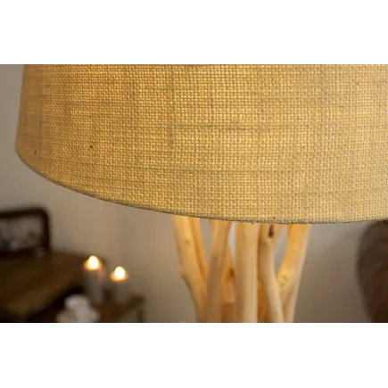 Lampadaire de 155 cm en bois flotté  coloris beige 2