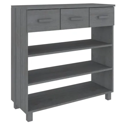 Table console HAMAR Gris foncé 90x35x90 cm Bois massif de pin 2