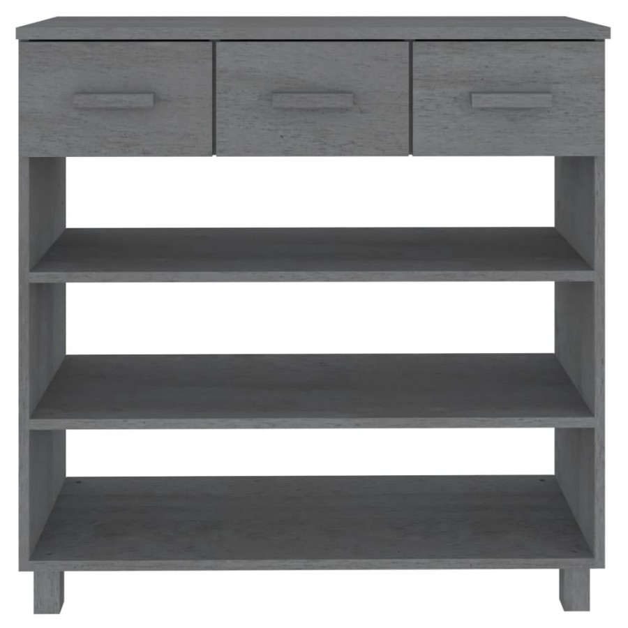 Table console HAMAR Gris foncé 90x35x90 cm Bois massif de pin