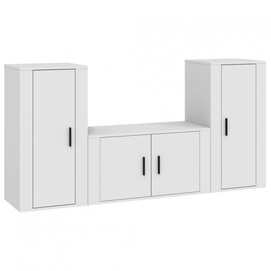Ensemble de meubles TV 3 pcs Blanc 