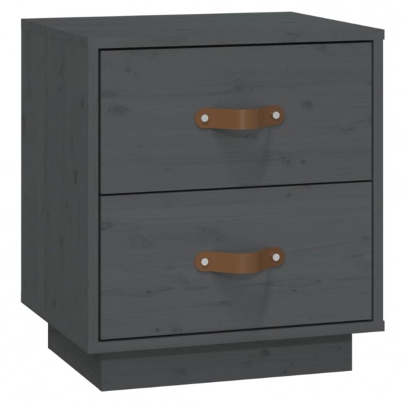 Table de chevet Gris 40x34x45 cm Bois de pin massif Table de chevet Gris 40x34x45 cm Bois de pin massif