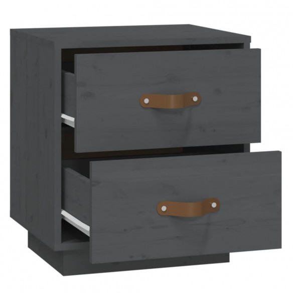 Table de chevet Gris 40x34x45 cm Bois de pin massif Table de chevet Gris 40x34x45 cm Bois de pin massif