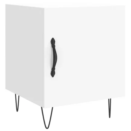 Table de chevet blanc 40x40x50 cm bois d’ingénierie 2