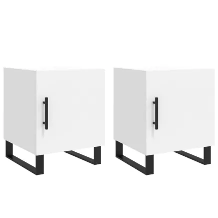 Tables de chevet 2 pcs blanc 40x40x50 cm bois d’ingénierie 2
