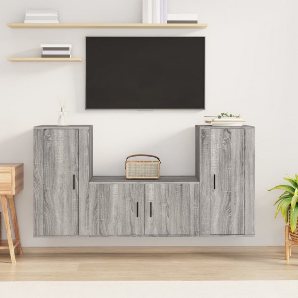 Ensemble de meubles TV 3 pcs Sonoma gris 