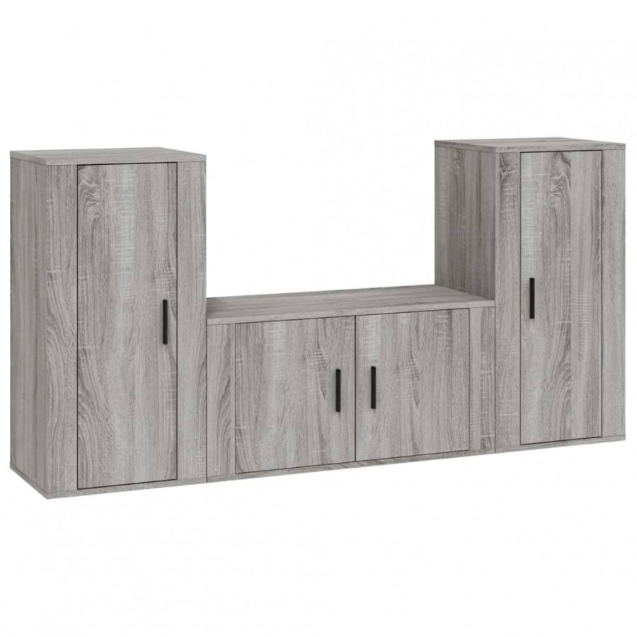 Ensemble de meubles TV 3 pcs Sonoma gris 