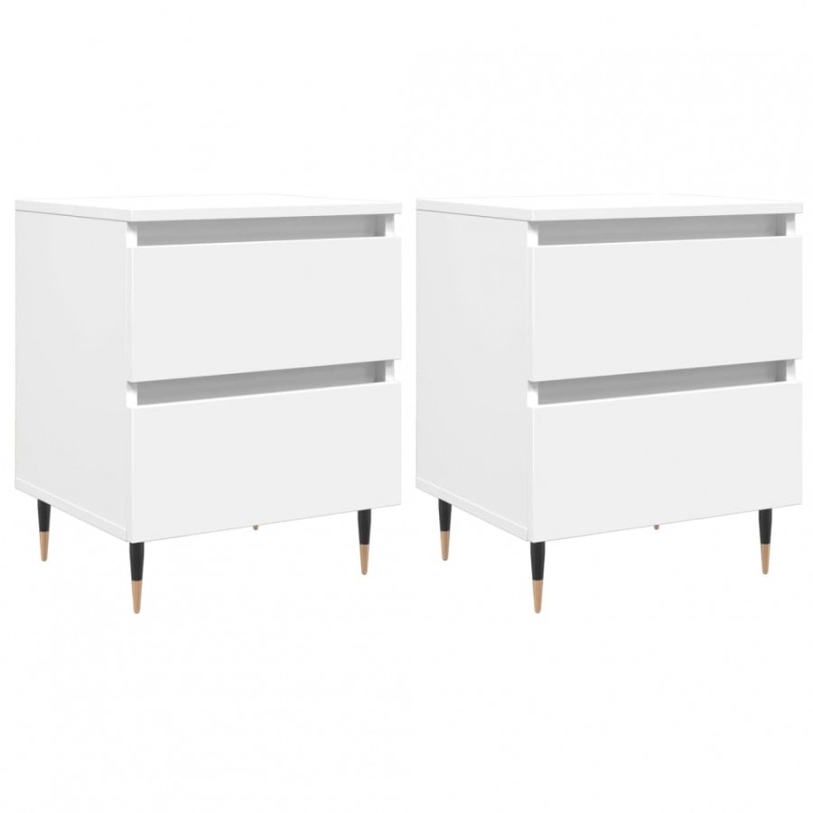 Tables de chevet 2 pcs blanc 40x35x50 cm bois d’ingénierie