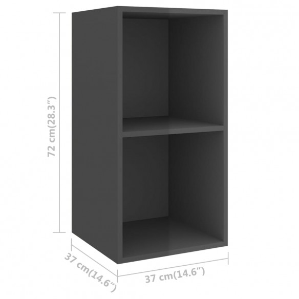 Ensemble de meubles TV 4 pcs Gris brillant 