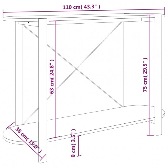Table console Noir 110x38x75 cm 
