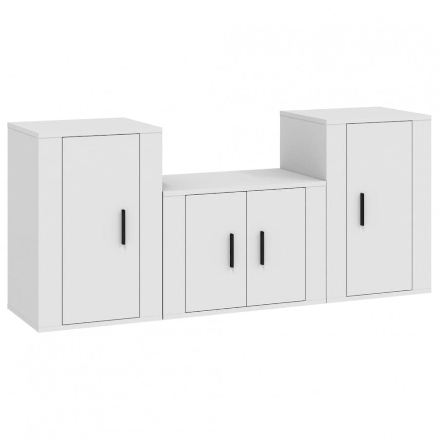 Ensemble de meubles TV 3 pcs Blanc 