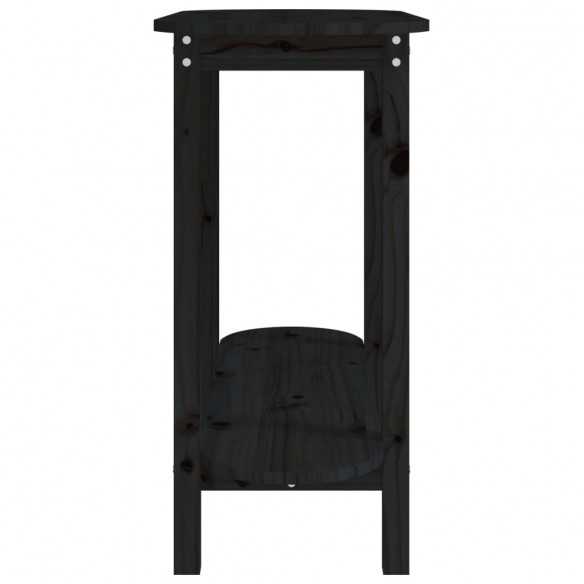 Table console Noir 110x40x80 cm Bois massif de pin