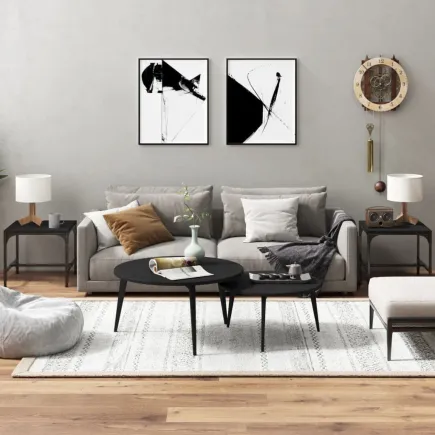 Tables d'appoint 2 pcs Noir 40x40x35 cm