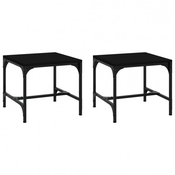 Tables d'appoint 2 pcs Noir 40x40x35 cm  Tables d'appoint 2 pcs Noir 40x40x35 cm