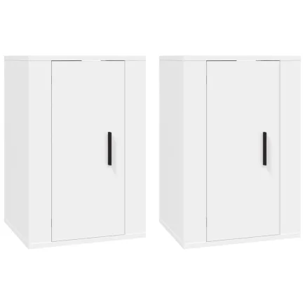 Meubles TV muraux 2 pcs Blanc 40x34,5x60 cm 2