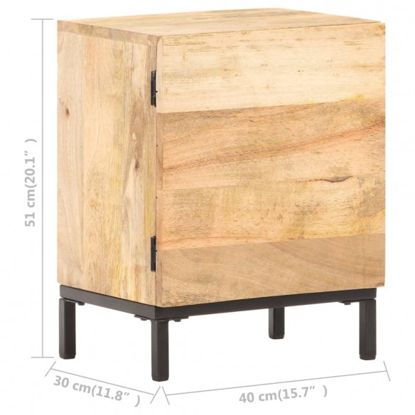 Table de chevet 40x30x51 cm Bois de manguier solide