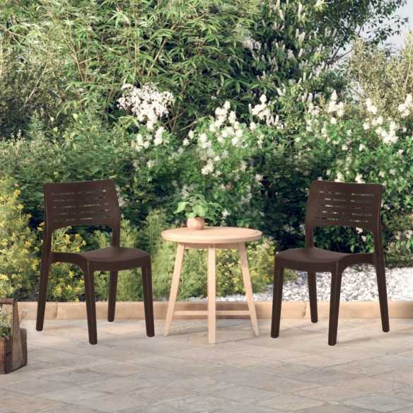 Chaises de jardin 2 pcs Moka Polypropylène