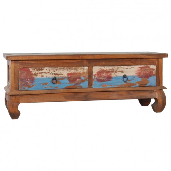 Meuble TV 110x35x40 cm Bois de teck recyclé