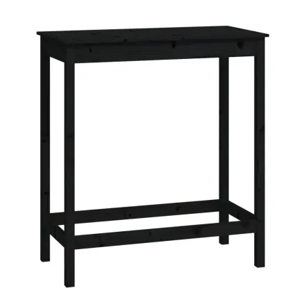 Table de bar Noir 100x50x110 cm Bois massif de pin 2