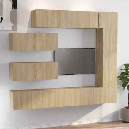 Ensemble de meubles TV 7 pcs Chêne sonoma