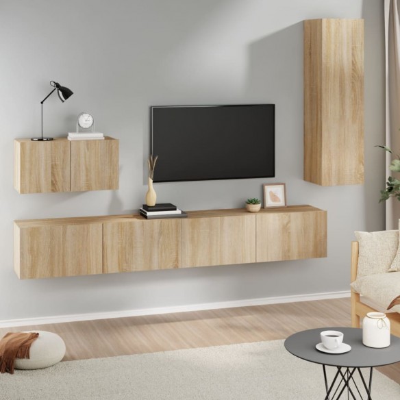Ensemble de meubles TV 4 pcs Chêne sonoma 