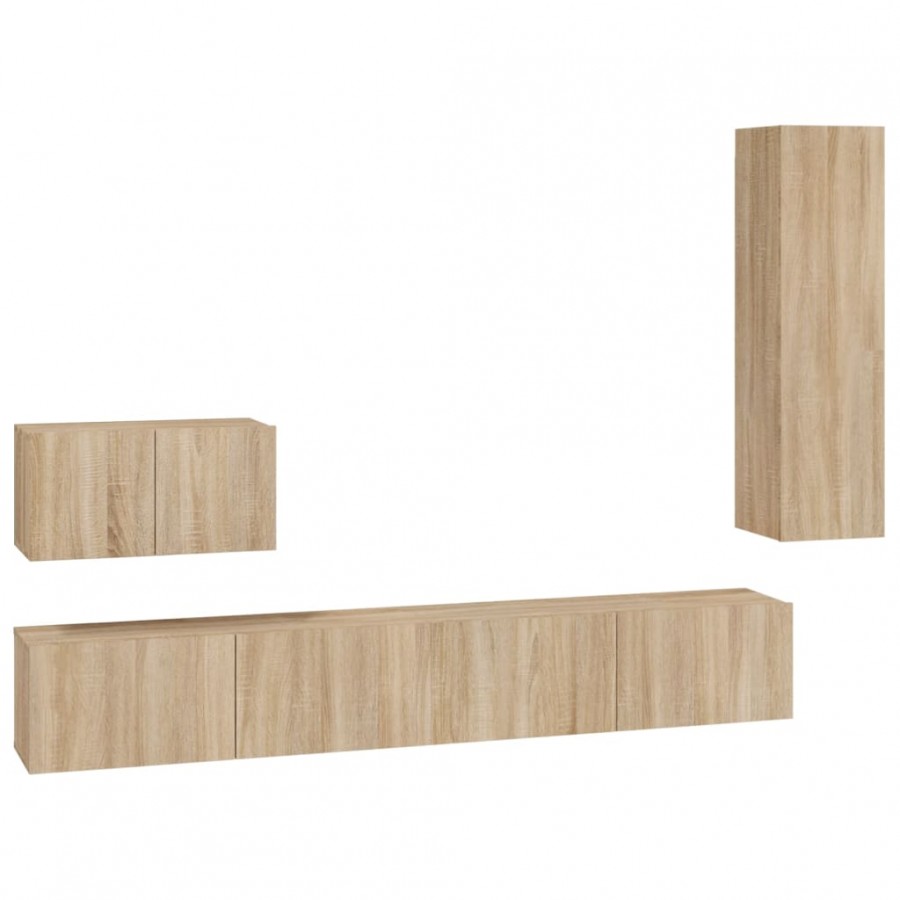 Ensemble de meubles TV 4 pcs Chêne sonoma 