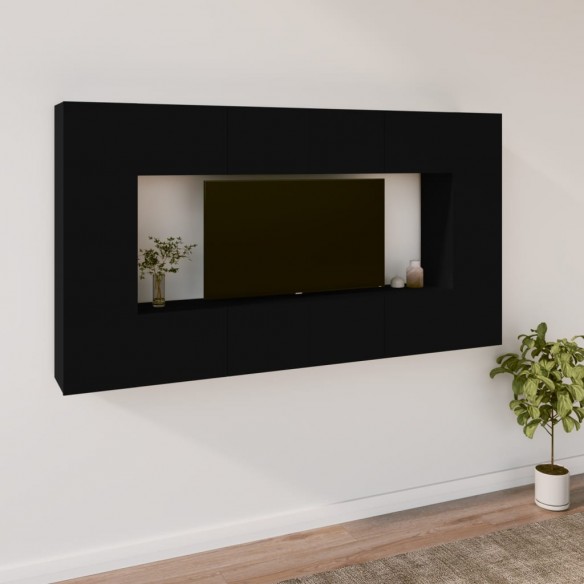 Ensemble de meubles TV 8 pcs Noir 